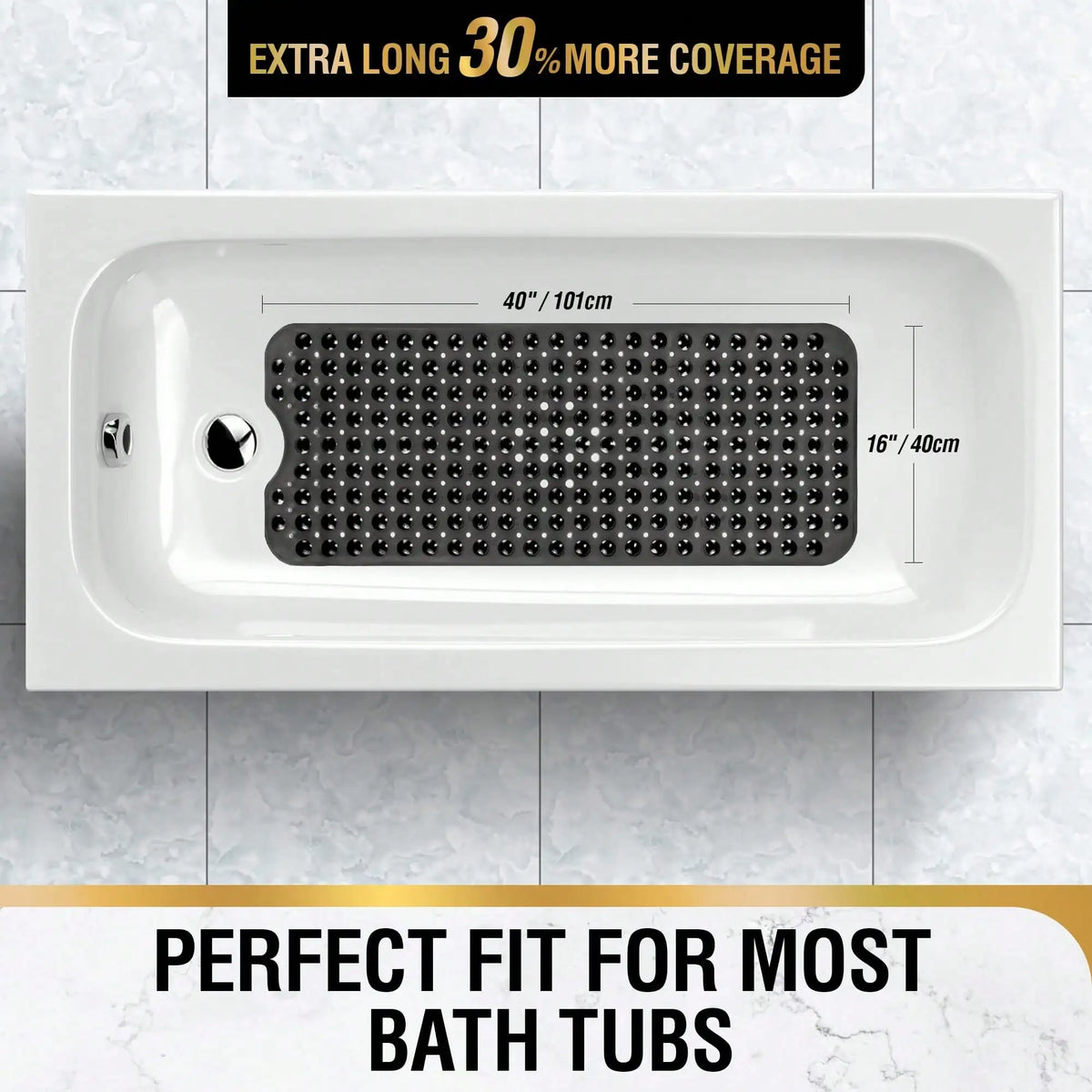 Non Slip Bath Mat For Tub 40x16 Inch Extra Long