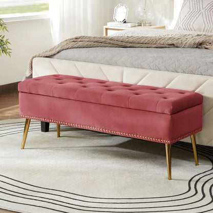 Modern Velvet Storage  Bench