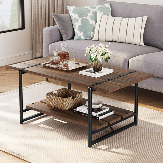 2-Tier Wood Coffee Table