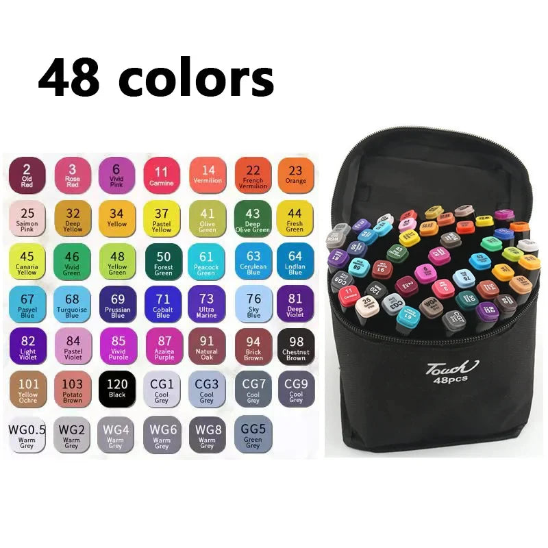 24-80 Colors Double Headed Marker Pen Set