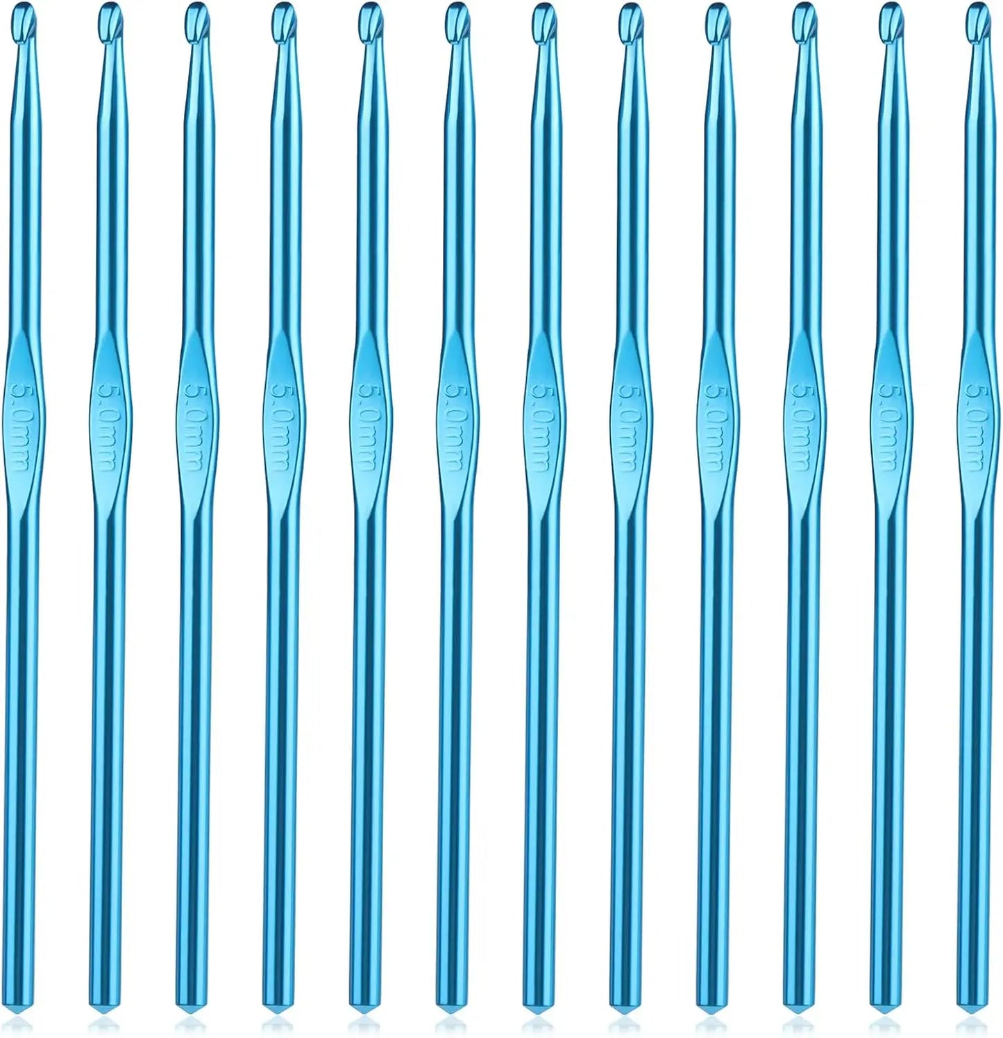 12Pcs 5mm Aluminum Crochet Hooks