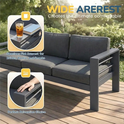 Gray Oversized Metal Patio Furniture