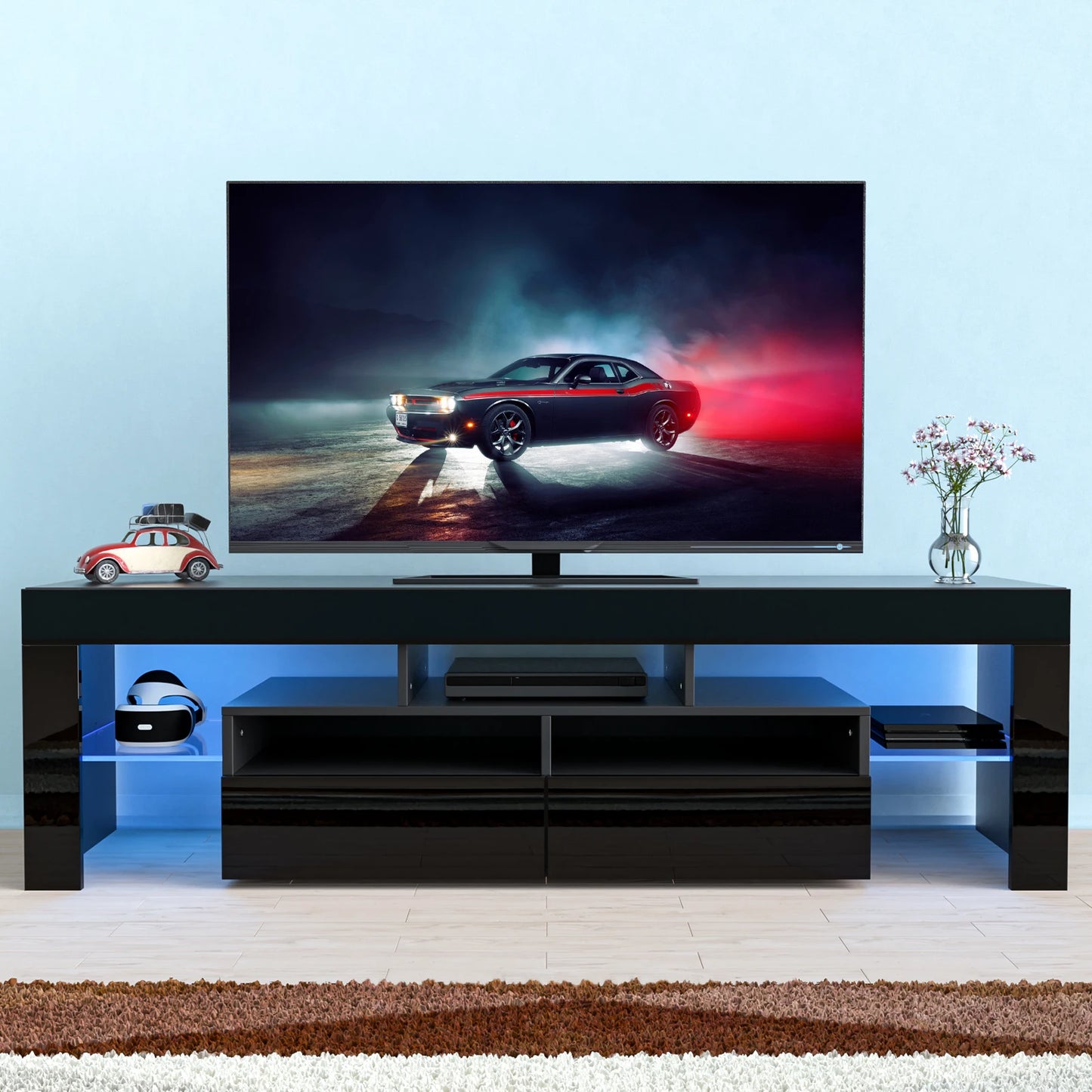 LED TV Stand for Living Room w/20 Colors Lights
