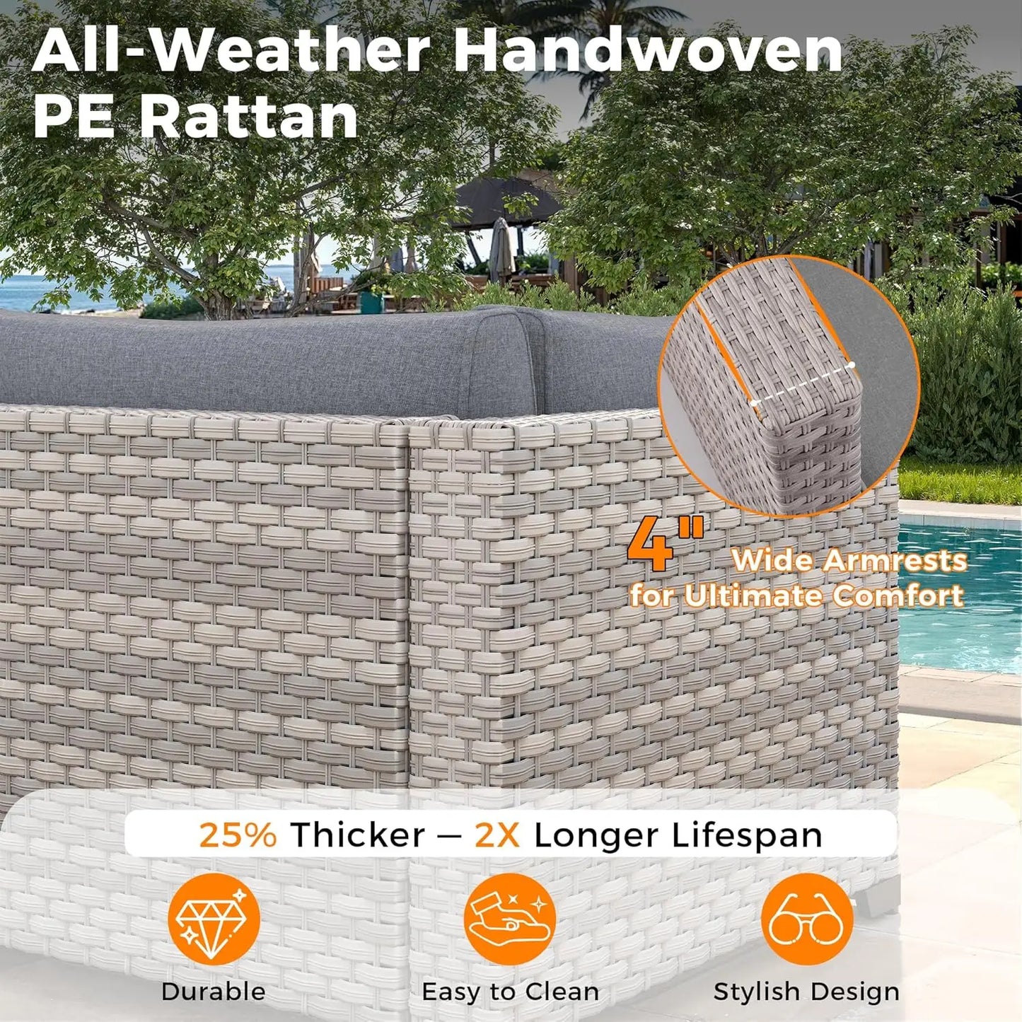 6-Seat Outdoor Wicker Set