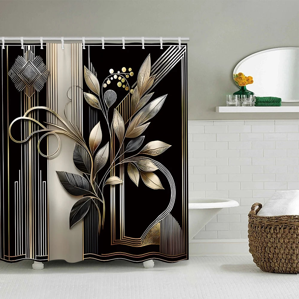 Elegant black and gold bathroom set