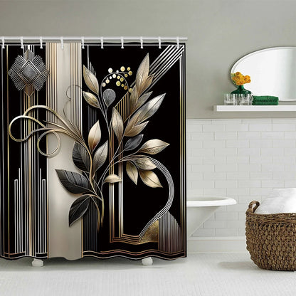 Elegant black and gold bathroom set