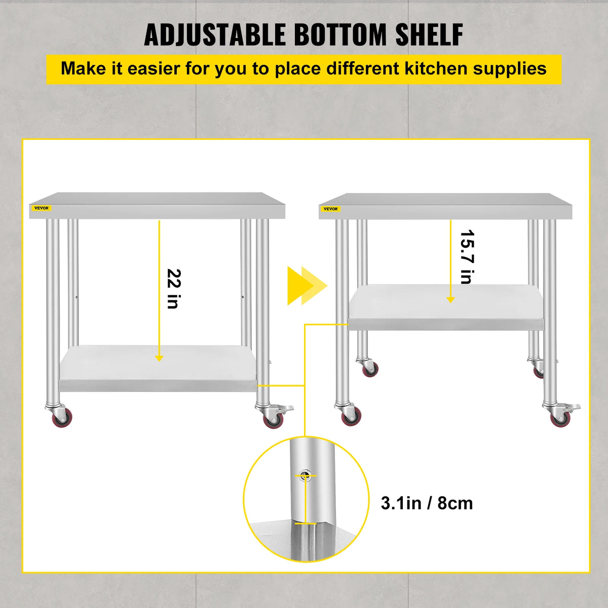 Stainless Steel  Prep Table
