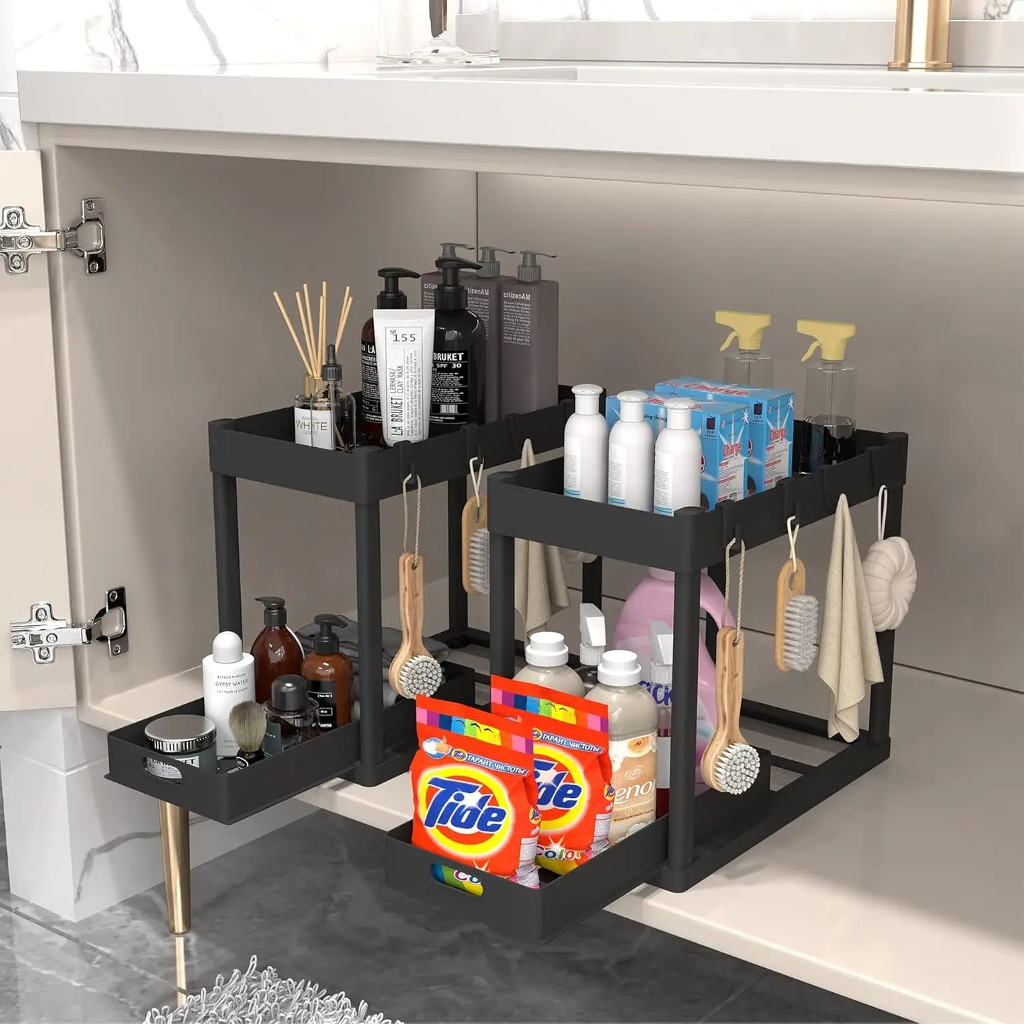 Pull-Out Under-Sink Storage Rack Set