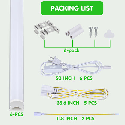 (6 Pack) LED T5 Integrated Single Fixture