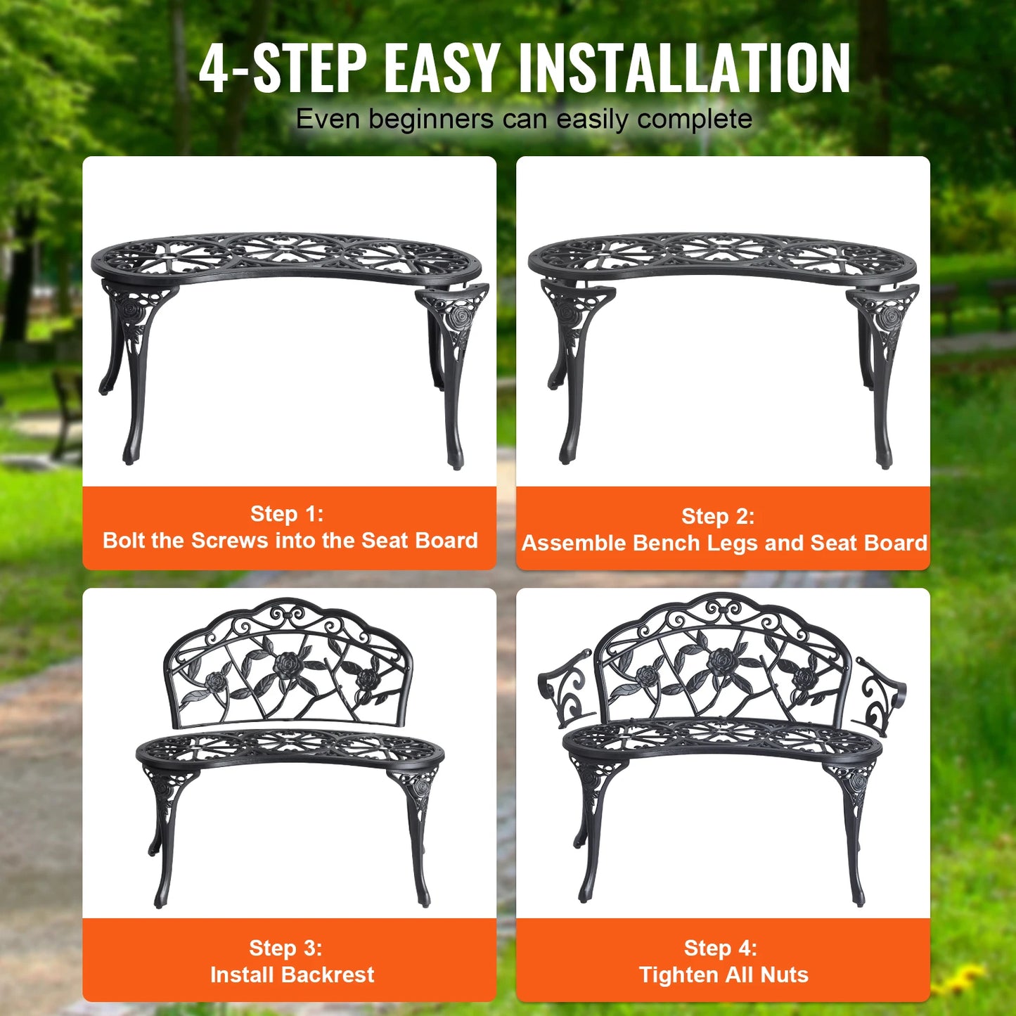 Outdoor Bench Wooden or Metal