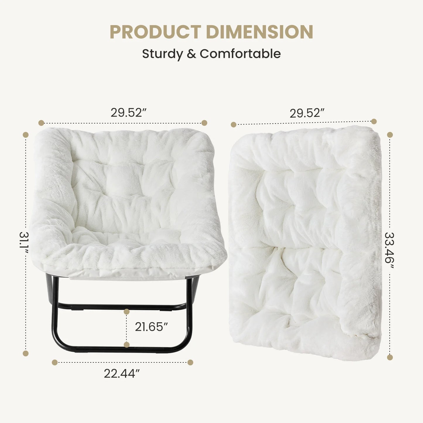 28IN Cozy Saucer Chairs Soft Faux Fur