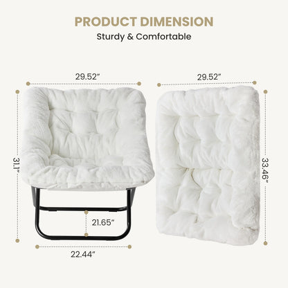 28IN Cozy Saucer Chairs Soft Faux Fur