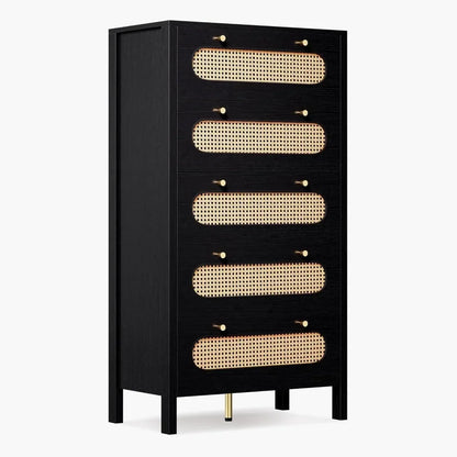 47" Tall Natural Rattan Buffet Cabinet