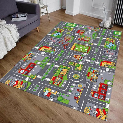 City Traffic Highway Kids Play Mat
