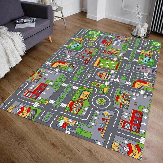 City Traffic Highway Kids Play Mat