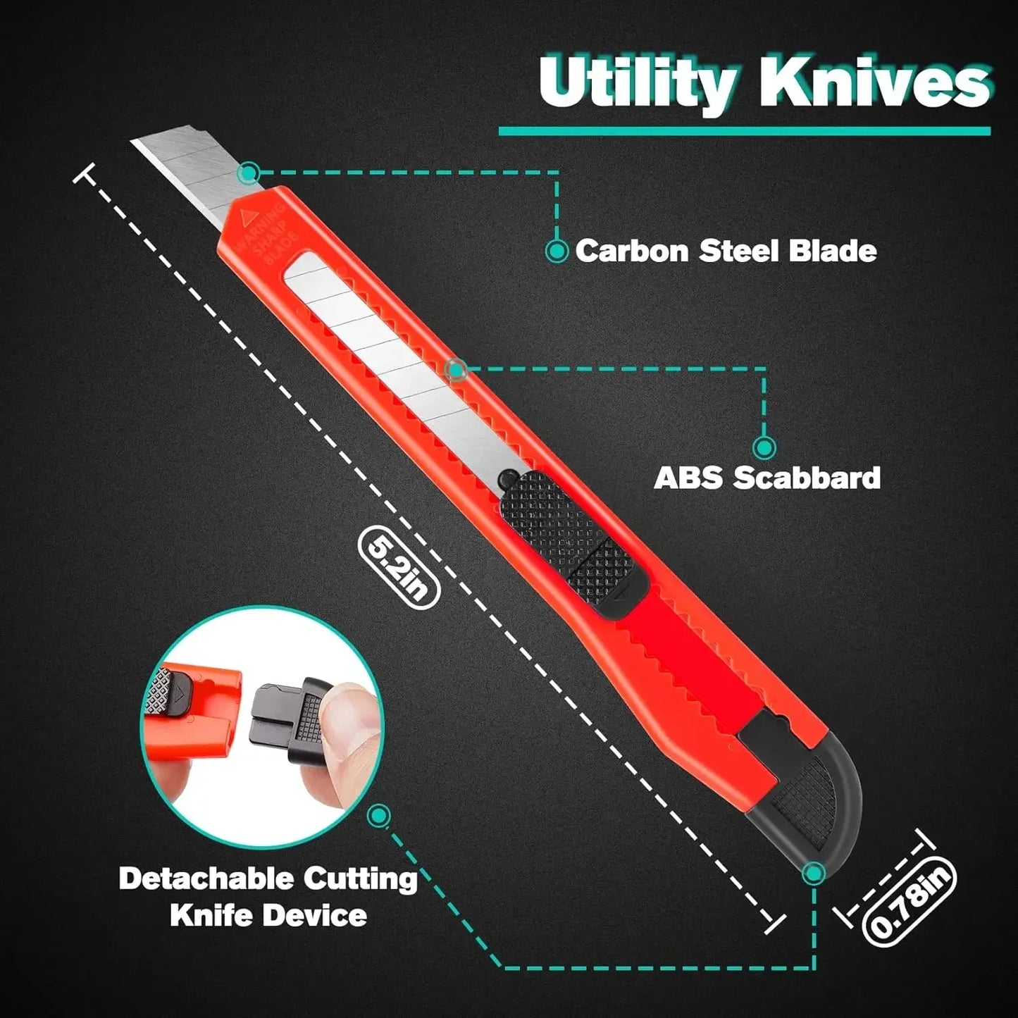 24 Box Cutter 9mm Wide Blade