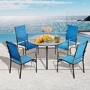 5-Piece Round Patio Dining Set