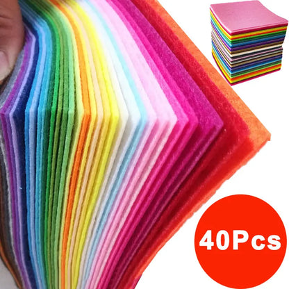 10-40Pcs Assorted Color Felt Fabric Sheets