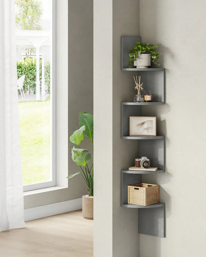 5-Tier Corner Floating Shelf Wall Mounted