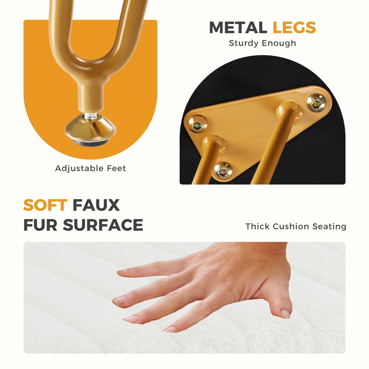 JHK Faux Fur Ottomans