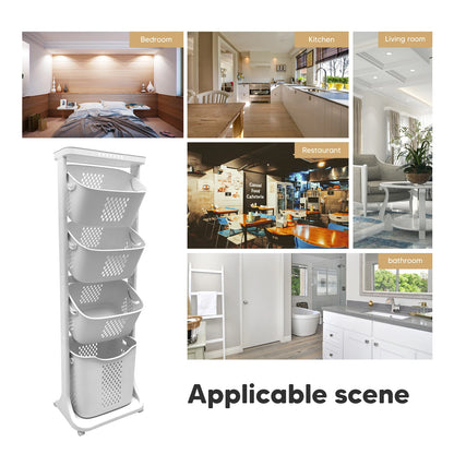 2/4 Tier Laundry Basket Cart