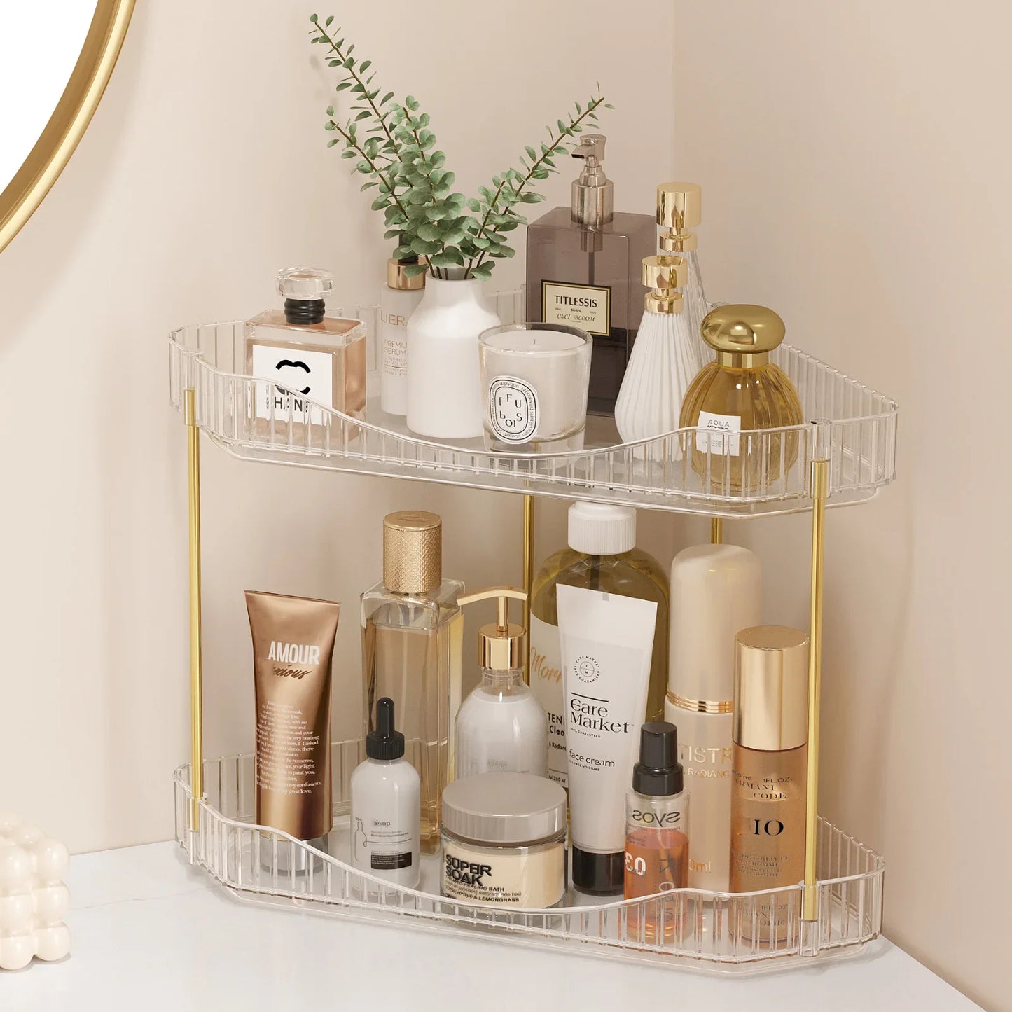 Corner Bathroom Counter Organizer