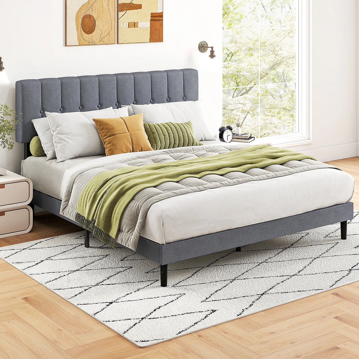 Fabric Upholstered Bed Frame