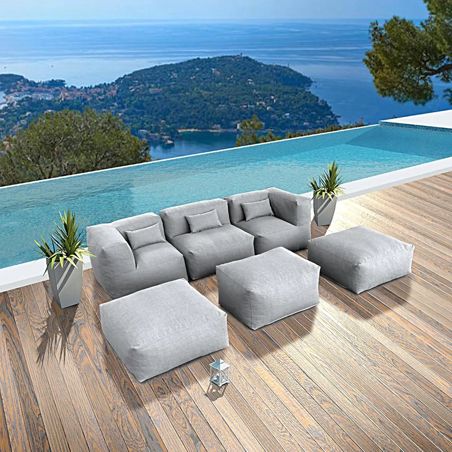 Patio Furniture Set Bean Bag 9 Pieces