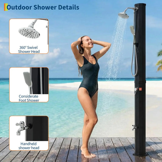 7.2FT Freestanding Solar Heated Pool Shower