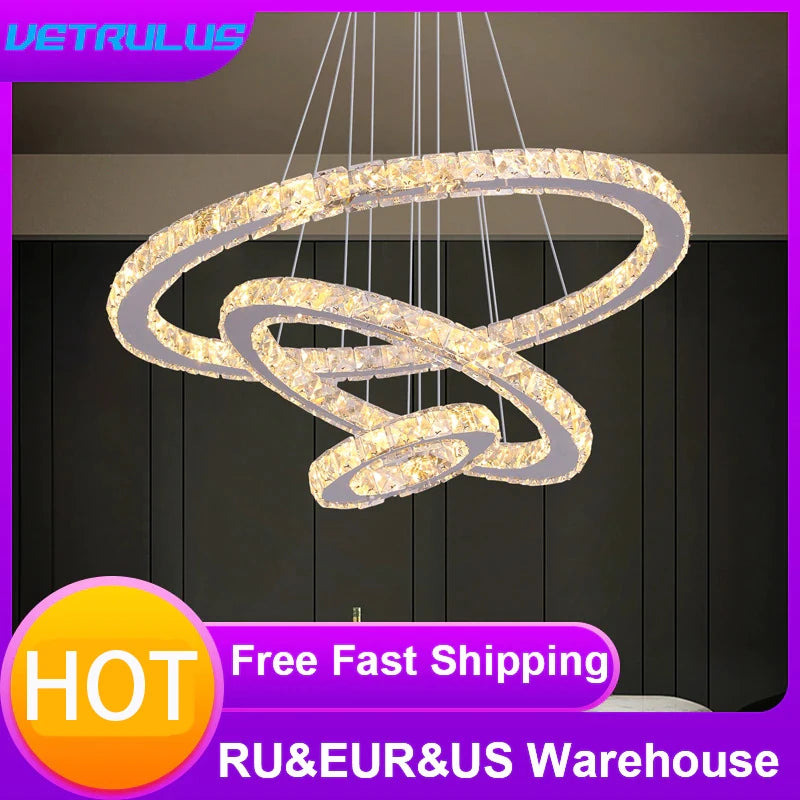 Crystal Led Ring Pendant Lights